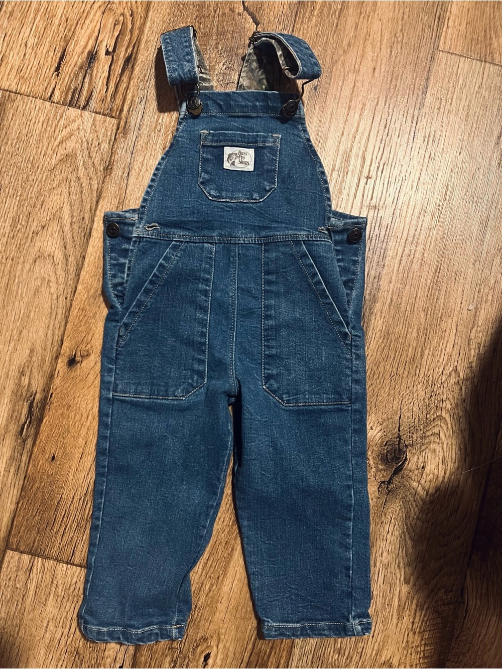 Bass Pro Shops Dark Blue Denim Overalls with Front Pocket 2T